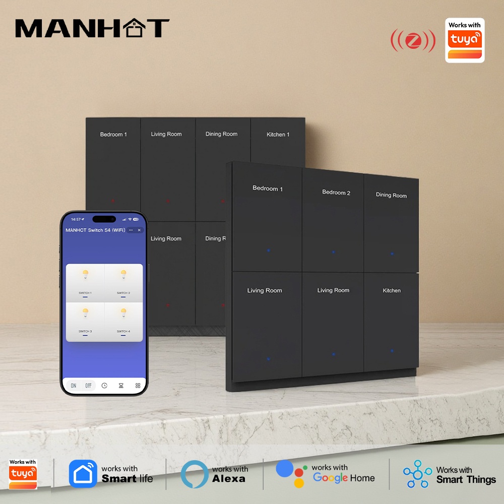 Smart Home Diy - Manhot DIY Name Switch Zigbee Smart