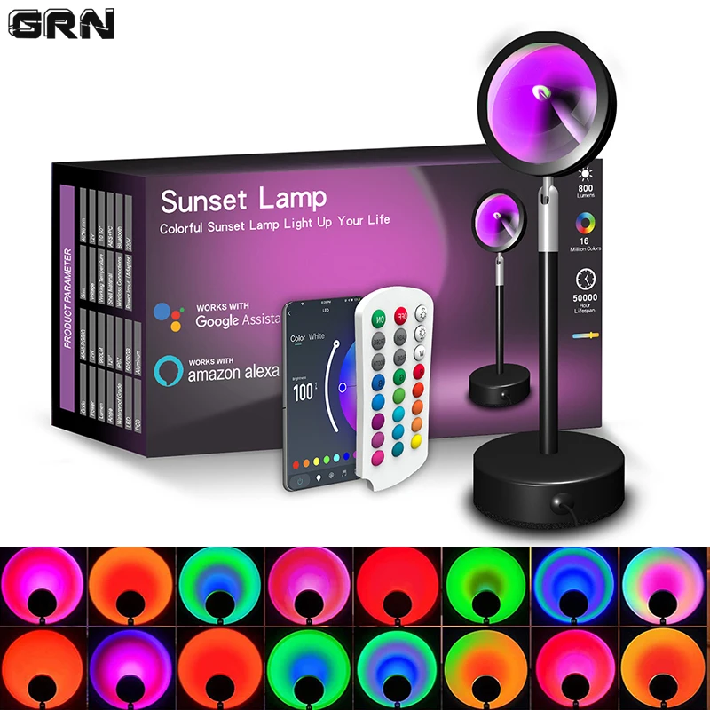 Smart Home Sistem - Smart LED Sunset Lamp Colorful Changing