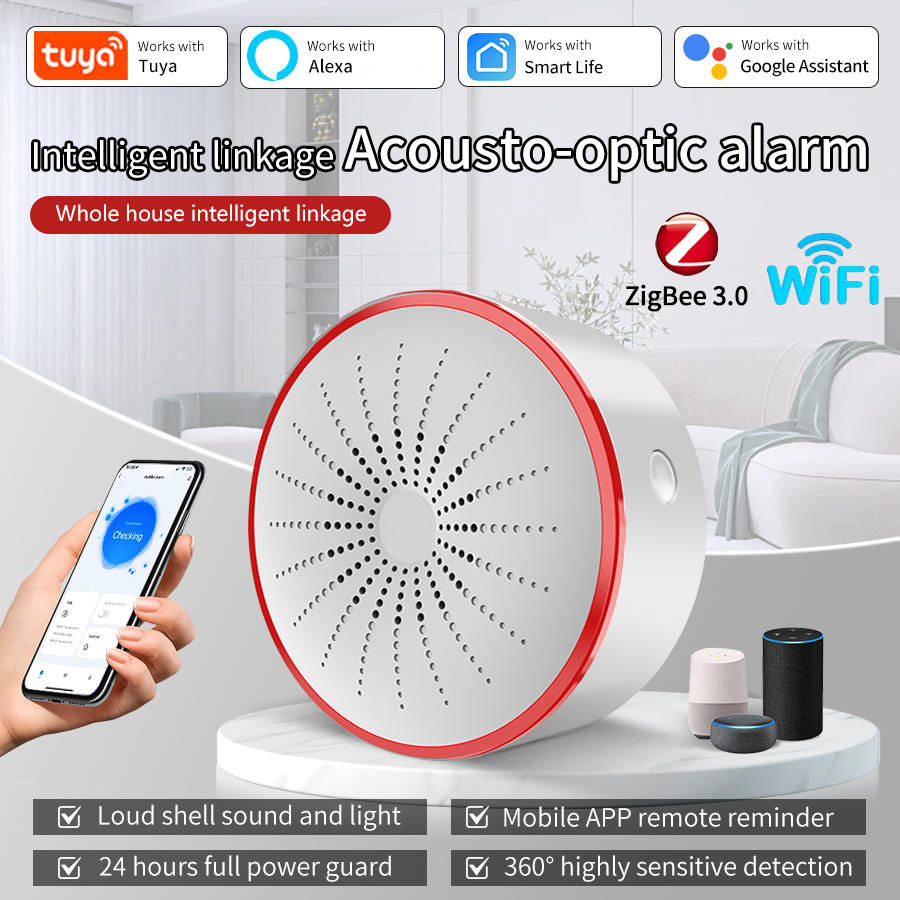 Smart Home Automation System - Tuya WiFi ZigBee Smart Alarm Siren