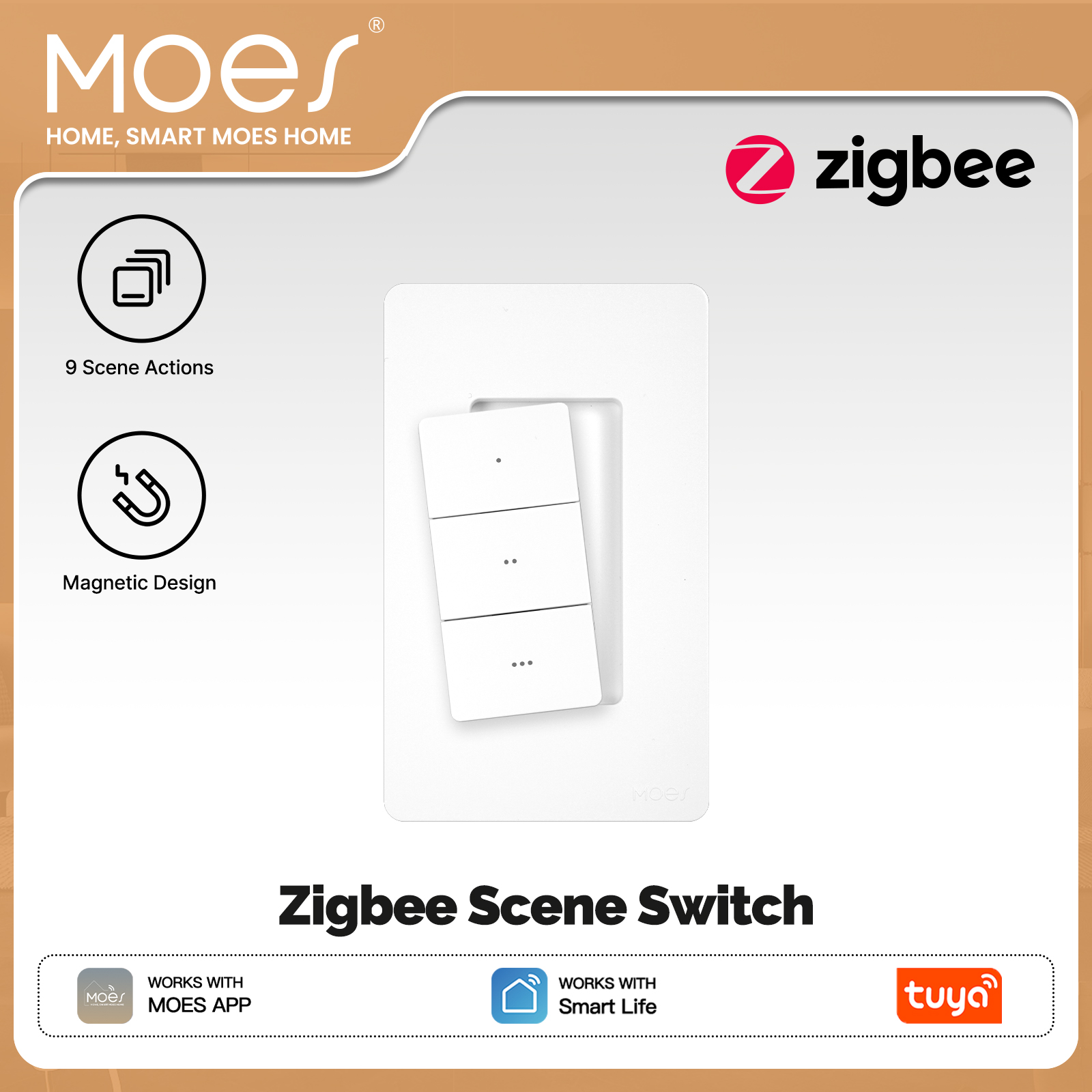 Smart Home Switch - MOES Tuya Zigbee Smart Wireless Scene