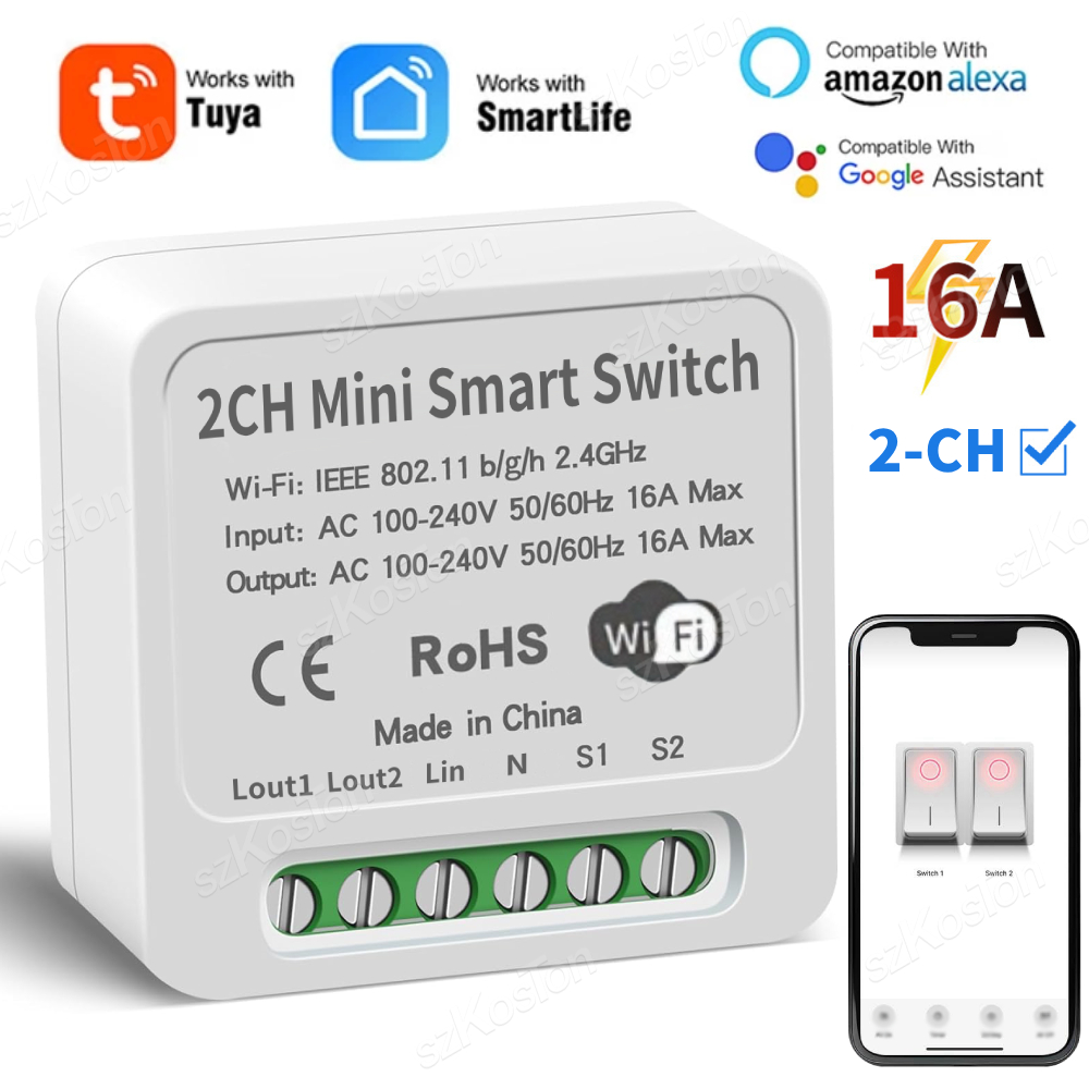 Smart Home Diy - 16A Tuya WiFi Smart Switch Module