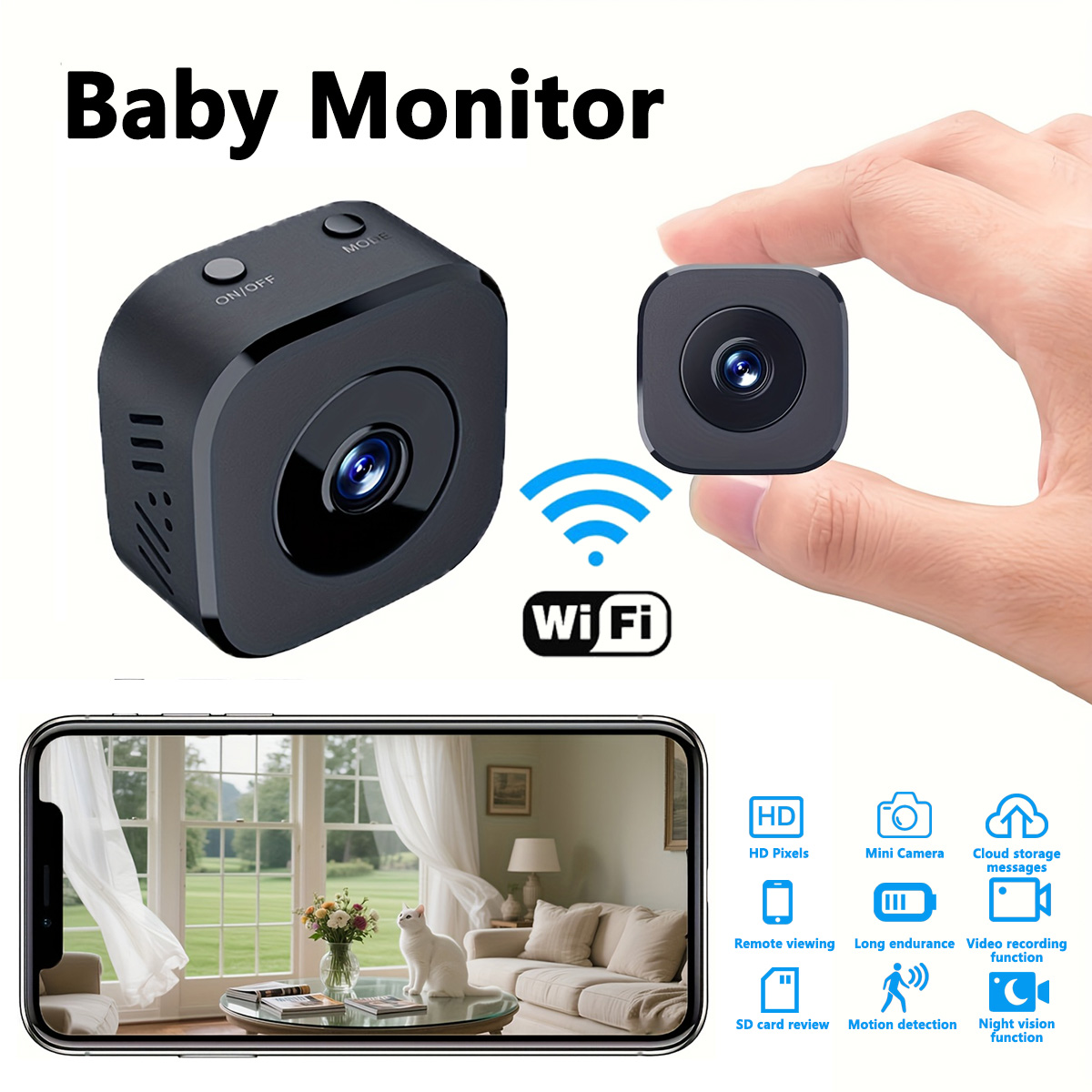 Smart Home Camera - 1080P HD Mini WiFi Camera Indoor