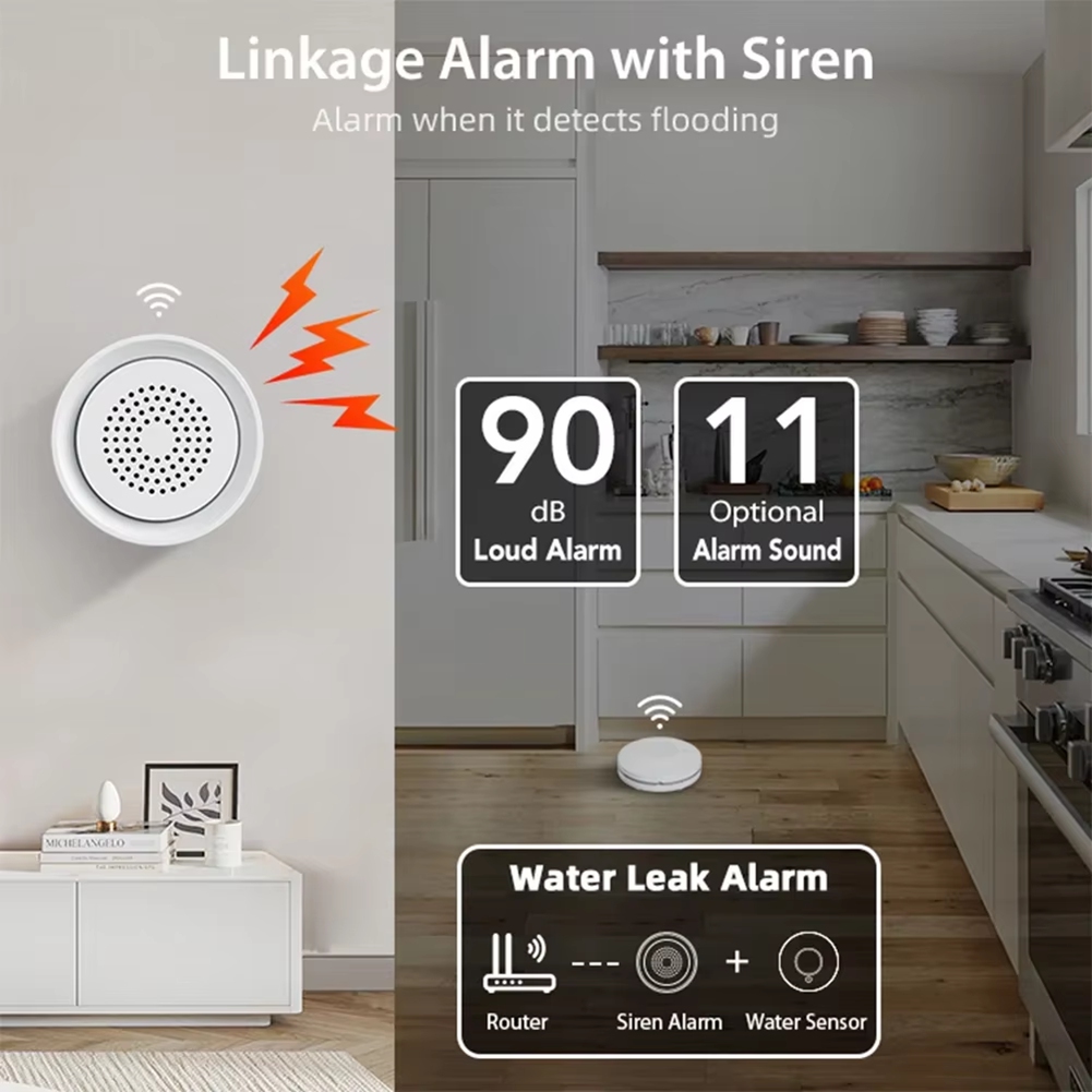 Smart Home Kits - BTLIFE-Flood Detector With Siren Alarm Wifi