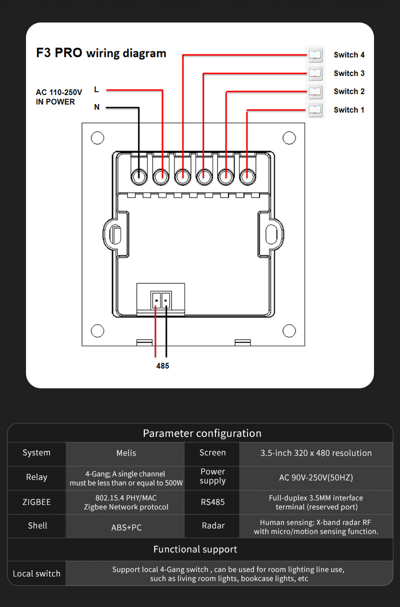 4 Gang Zigbee Smart Life Smart - đánh giá và giá Smart Home Switch