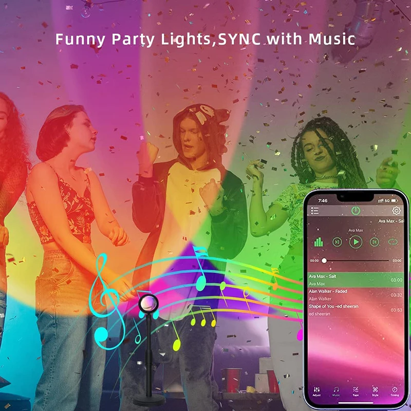 Smart LED Sunset Lamp Colorful - đánh giá và giá Smart Home Sistem