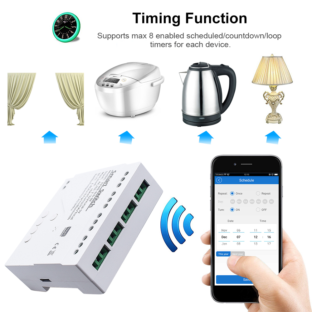 Wifi Smart Light Switch 4CH Md - đánh giá và giá Smart Home Diy