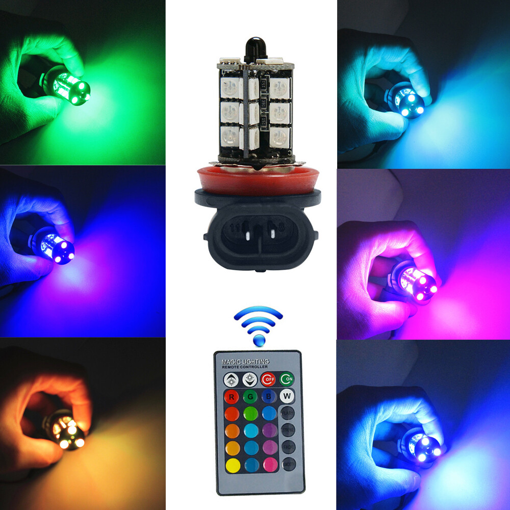 2x RGB H11 H9 H8 5050 27SMD Ca - đánh giá và giá Voice Control Light Bulb