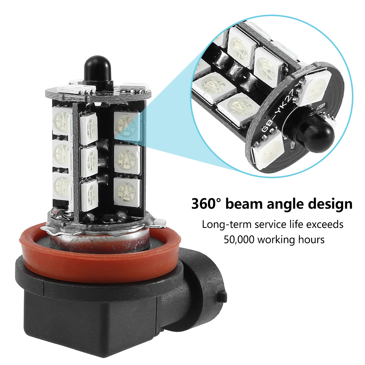 2PCS 27 LED Car Fog Lights H8/ - đánh giá và giá Voice Control Light Bulb